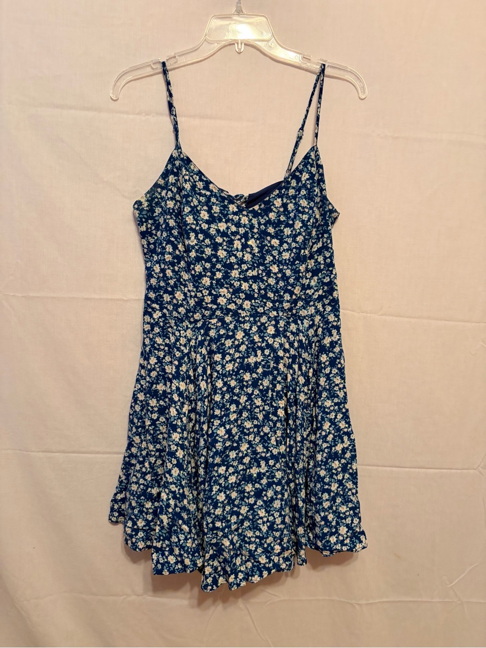 Exhilaration Blue Floral Spaghetti Strap Sundress